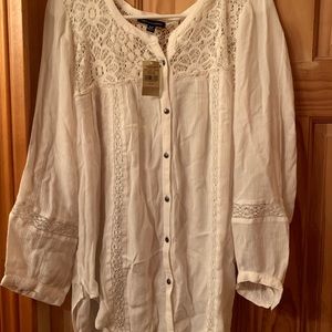 Size xl American Eagle Outfitters white boho top